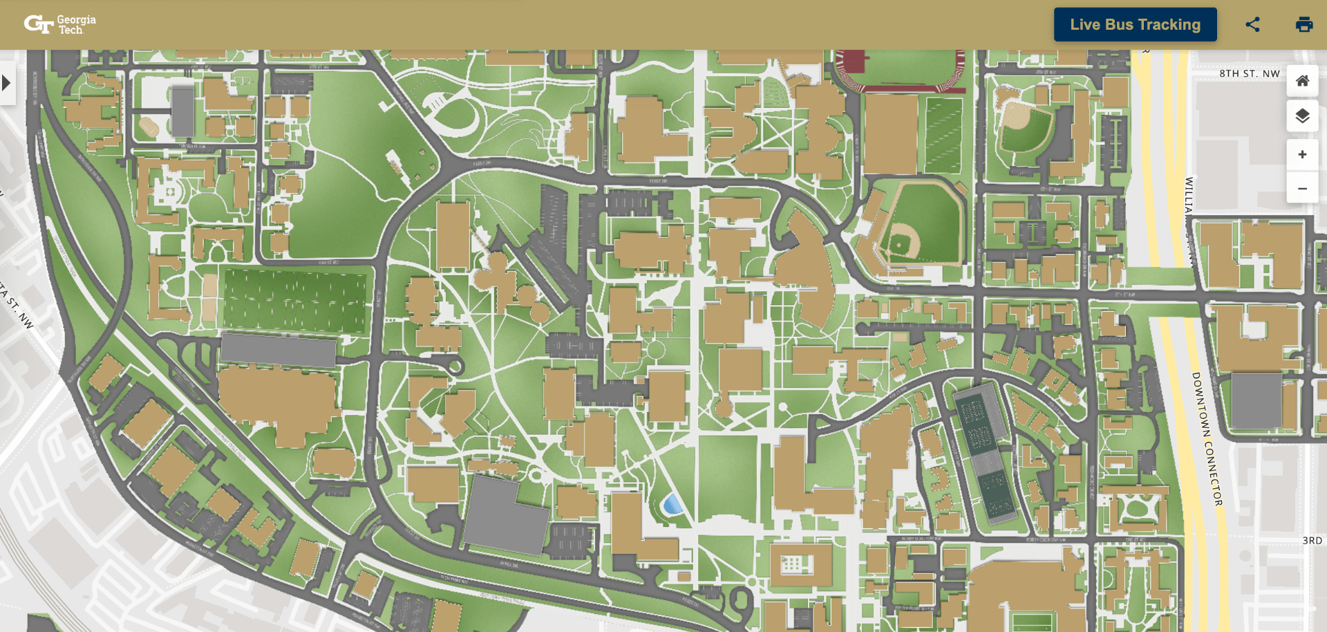 Screenshot of campus map.